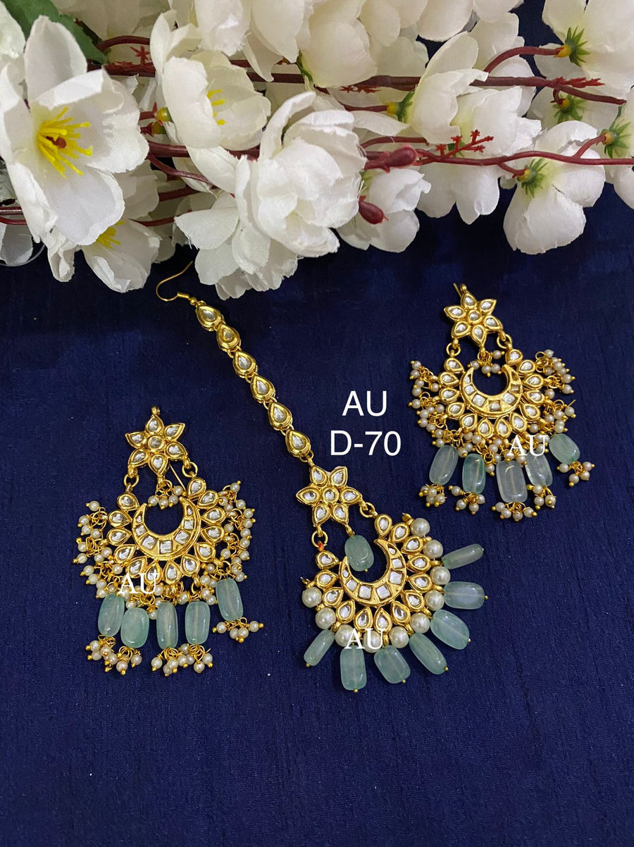 Kundan Earrings and Maangtikka