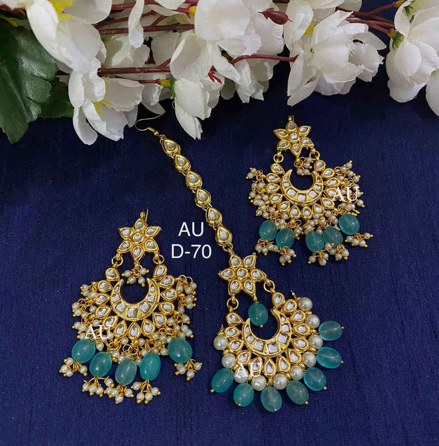 Kundan Earrings and Maangtikka