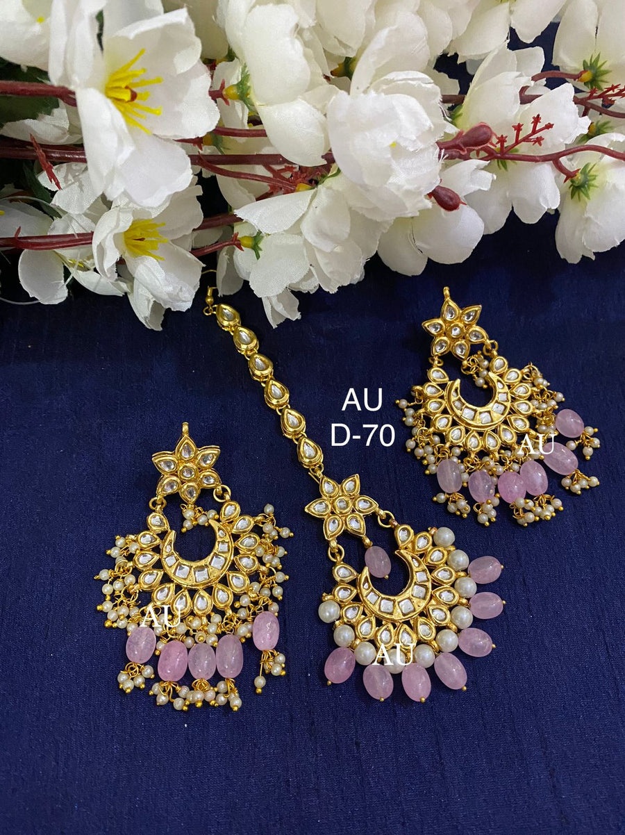 Kundan Earrings and Maangtikka