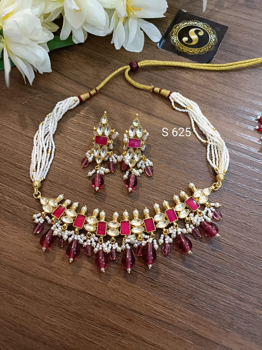 Pachi Kundan Necklace Set