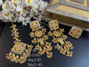 Kundan Earrings with Maangtikka