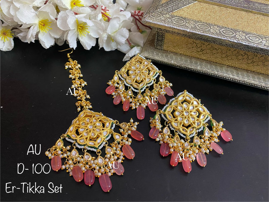 Kundan Earrings and Maangtikka