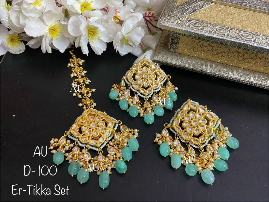 Kundan Earrings and Maangtikka