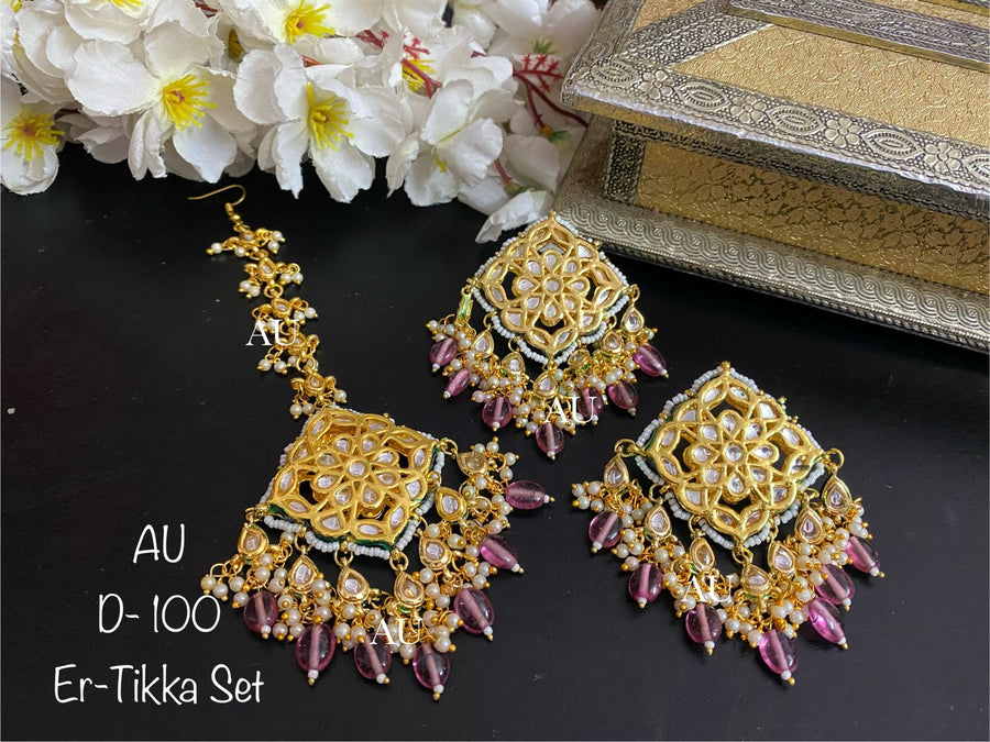Kundan Earrings and Maangtikka