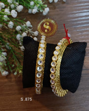 Pachi Kundan bangles