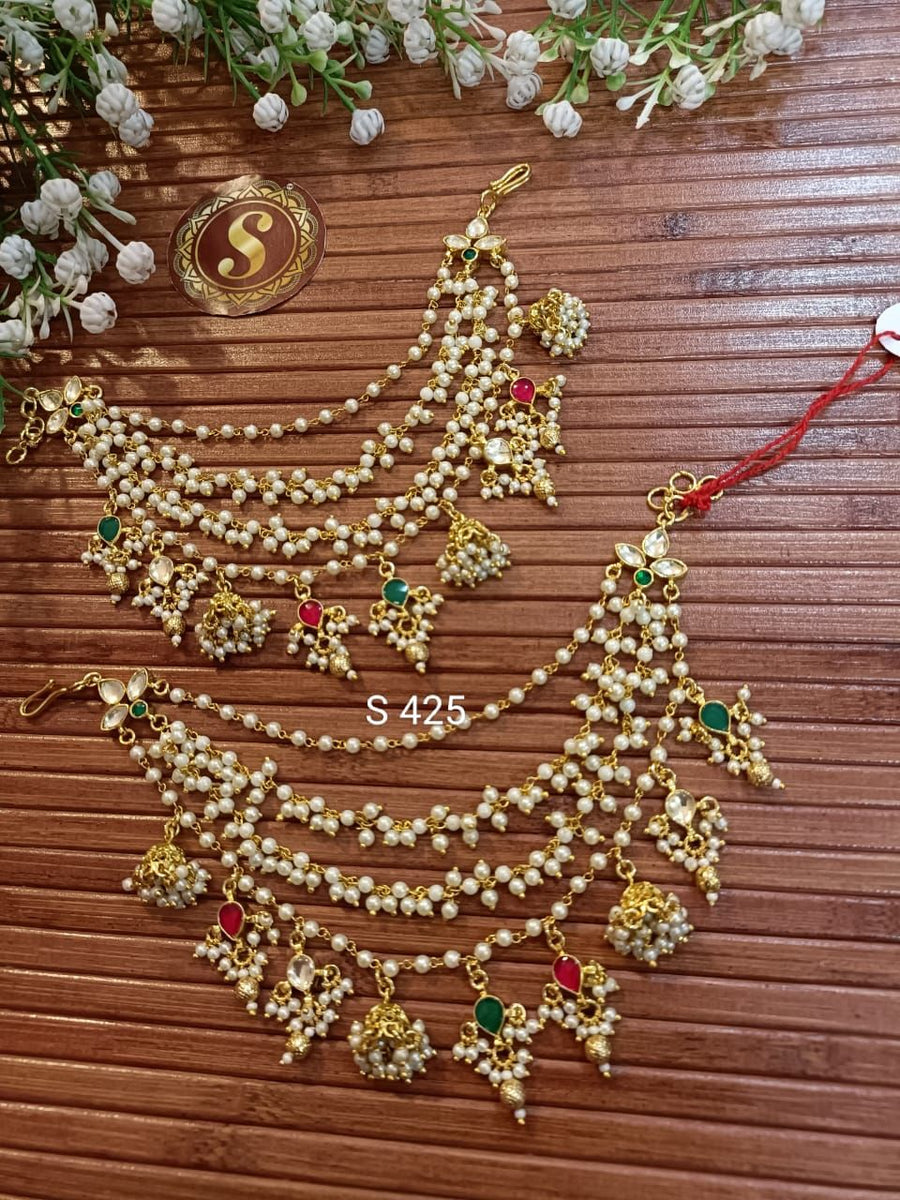Pachi Kundan Earchain