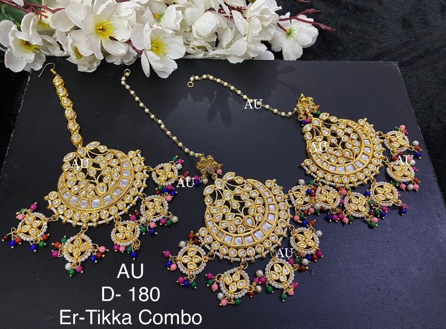 Kundan Earrings and Maangtikka