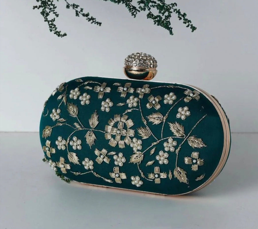 Embroidered clutches --