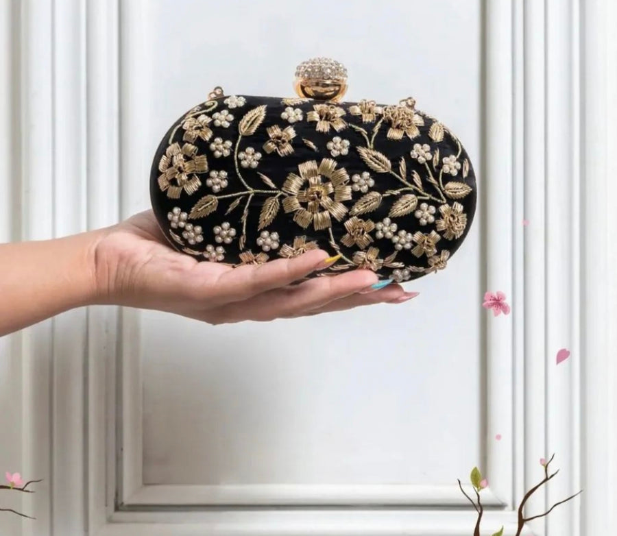 Embroidered clutches --
