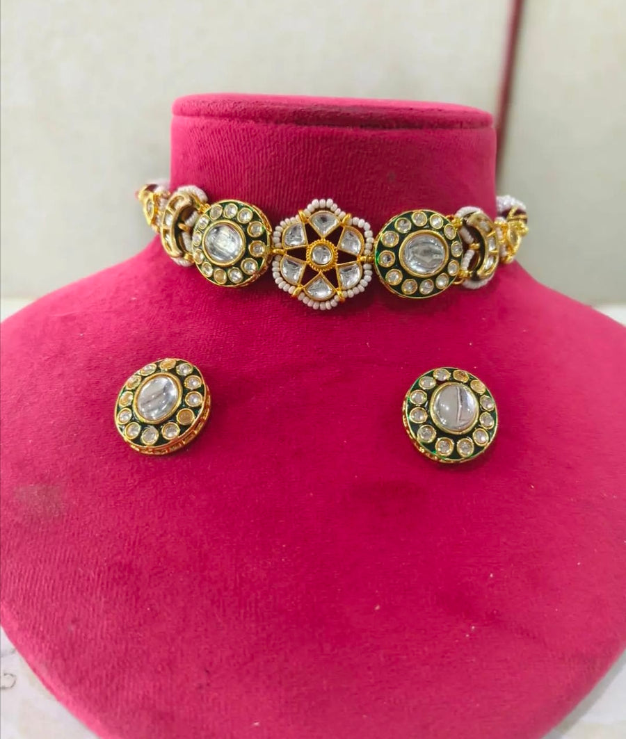 Light Weight Jaipuri Kundan Choker Set