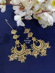 Gold plated kundan chandbalis