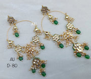 Gold plated kundan chandbalis