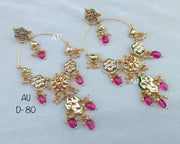 Gold plated kundan chandbalis