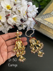 Gold plated kundan chandbalis