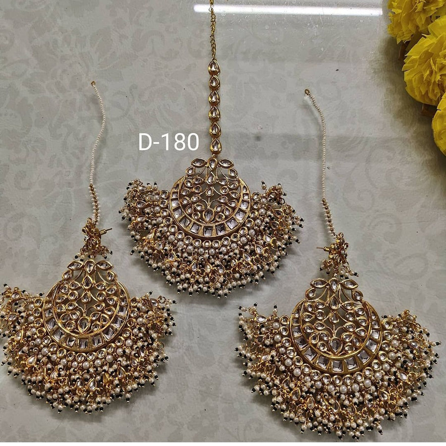 Kundan Earrings and Maangtikka
