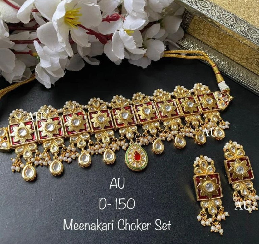 Kundan Meenakari Choker Set
