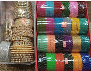 Glossy Bangles with Golden Enbellishment