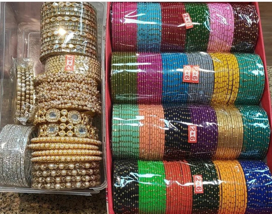 Glossy Bangles with Golden Enbellishment