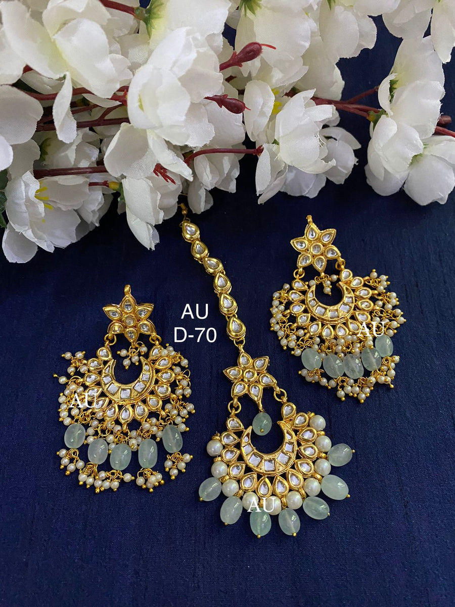 Kundan Earrings and Maangtikka