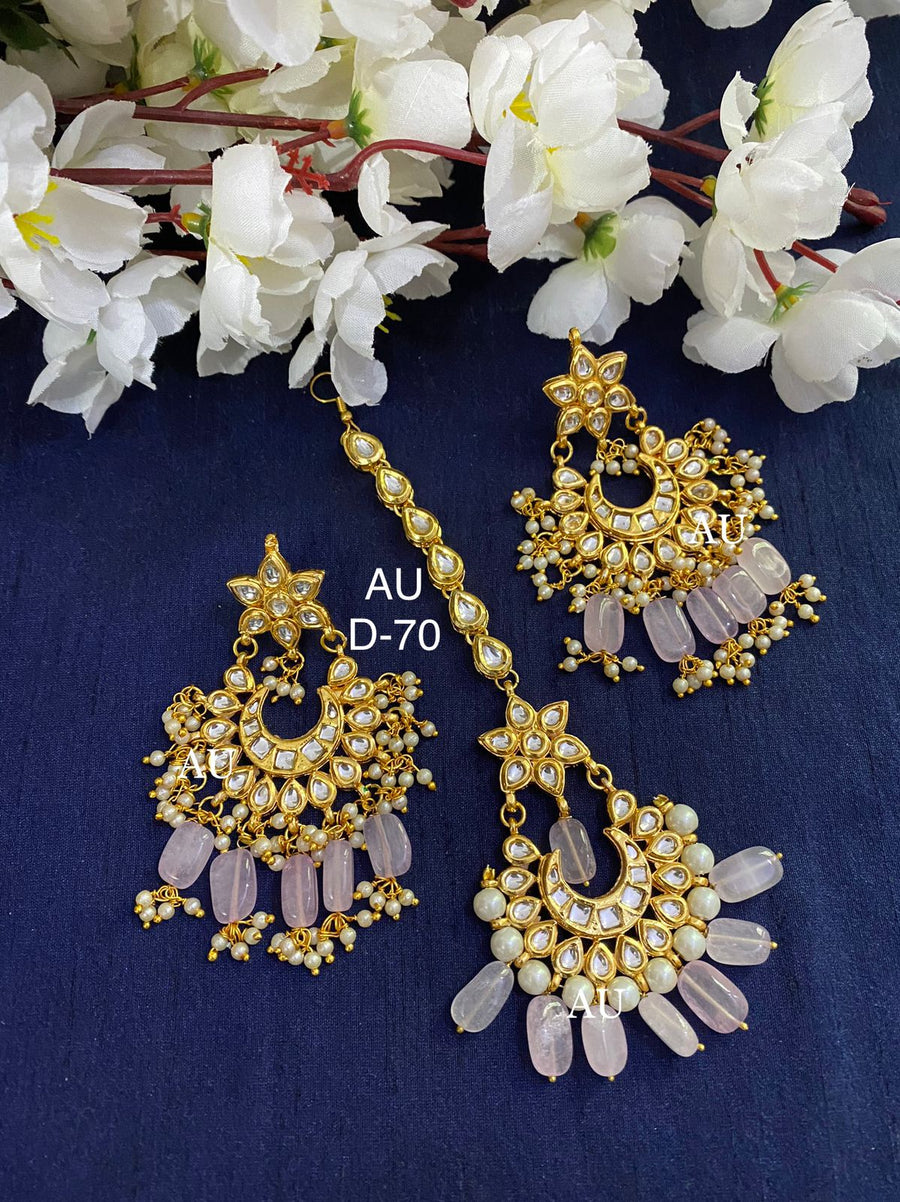 Kundan Earrings and Maangtikka