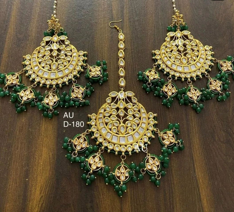 Kundan Earrings and Maangtikka