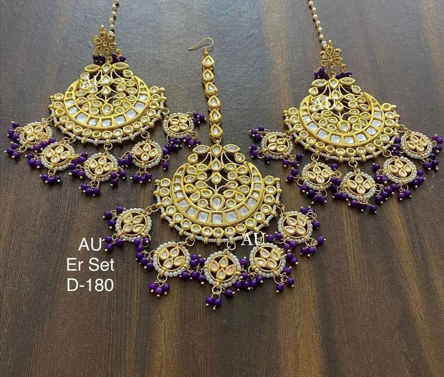 Kundan Earrings and Mathapatti